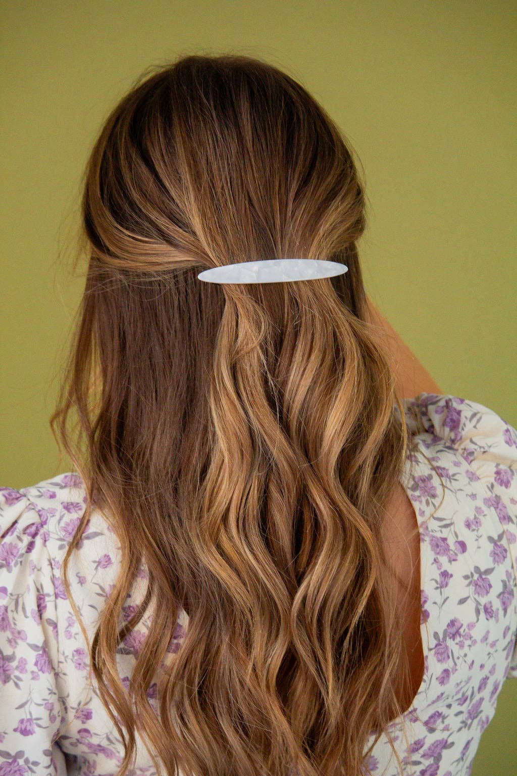 Oblong Oval Barrette: Pink