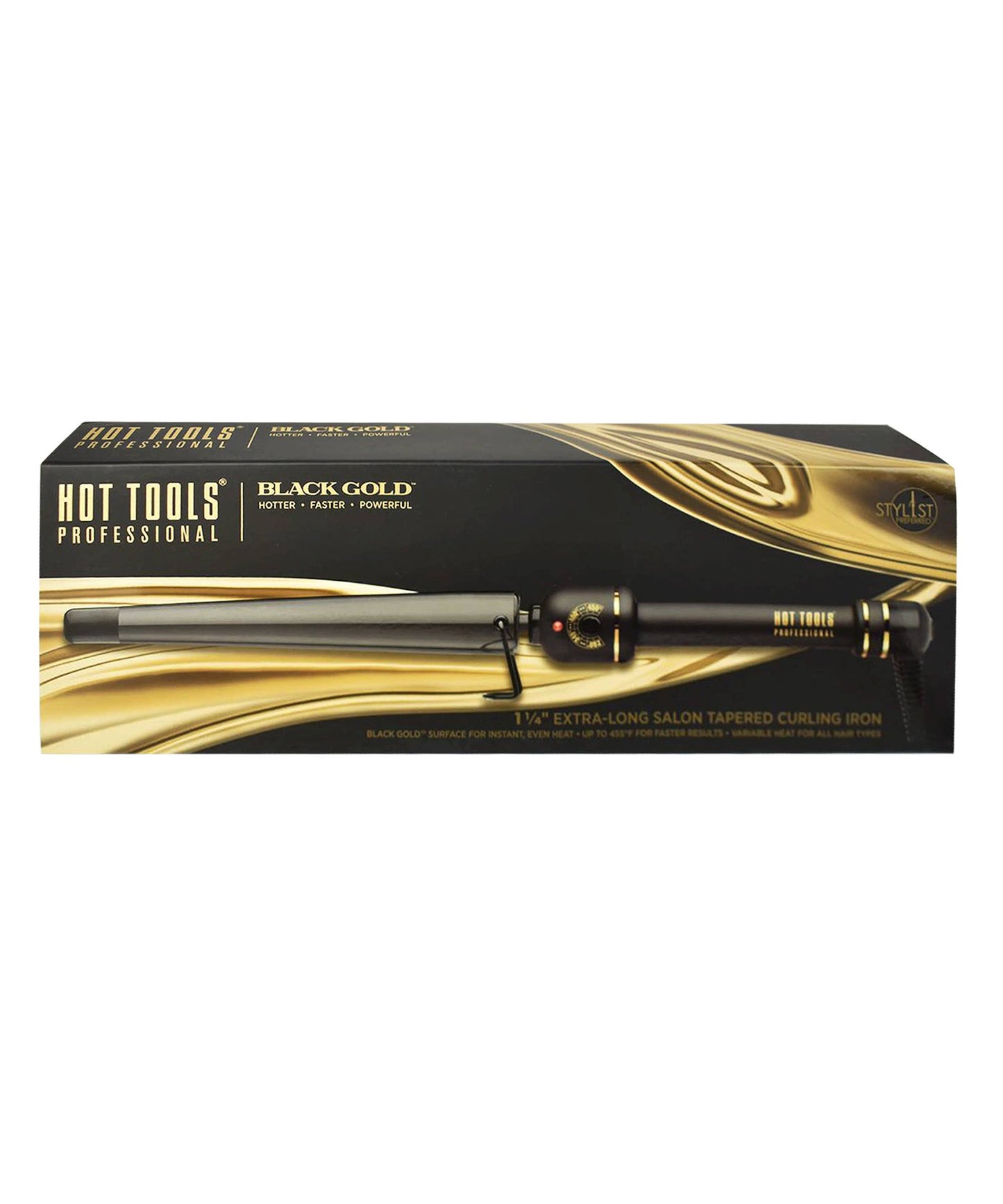 HOT TOOLS Professional Black Gold XL Curling Wand 1 1/4"