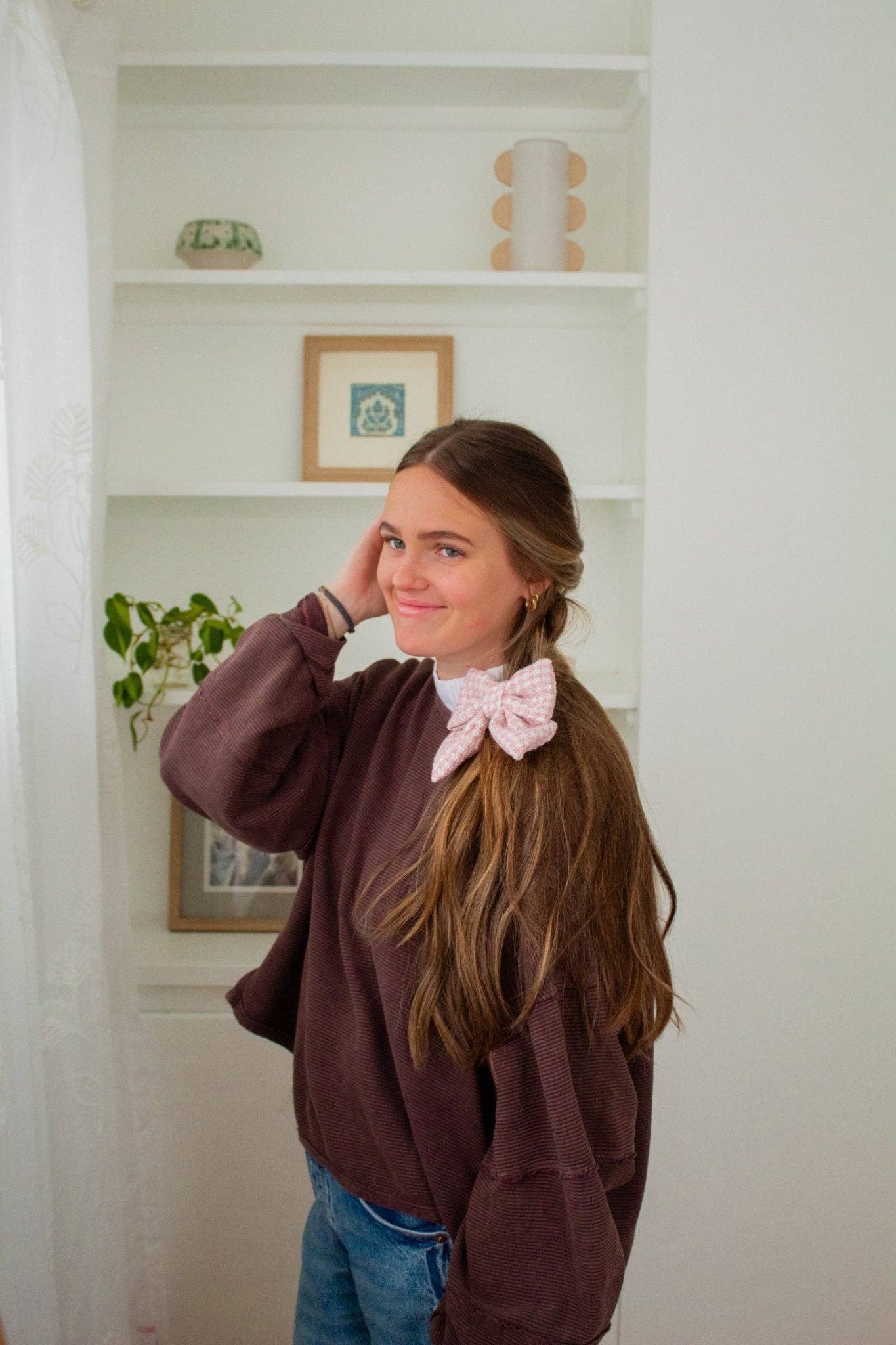 Blush Tweed Bow