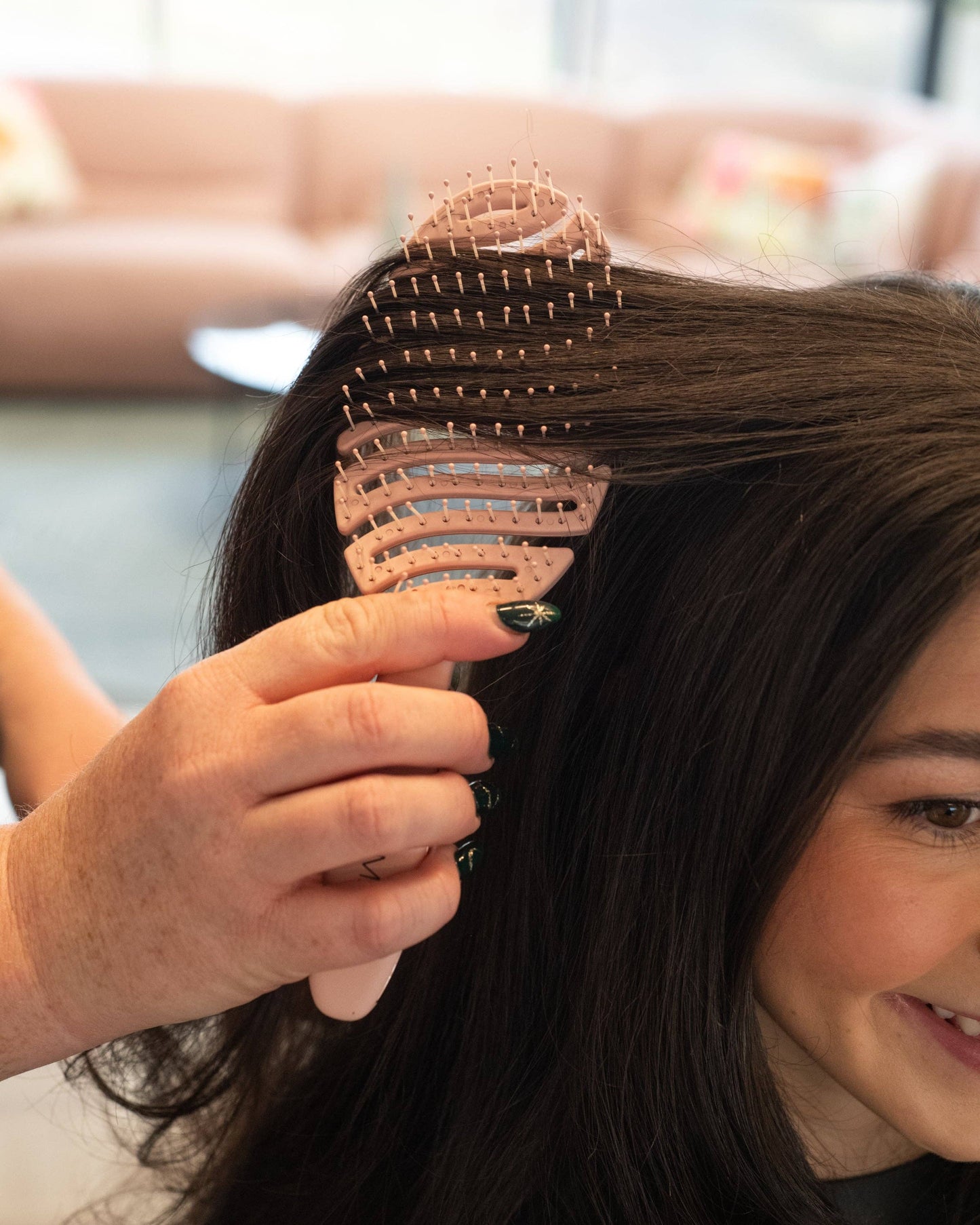 FRAMAR Flex Brush For Hair, Vented Hair Brush Detangler Rosé