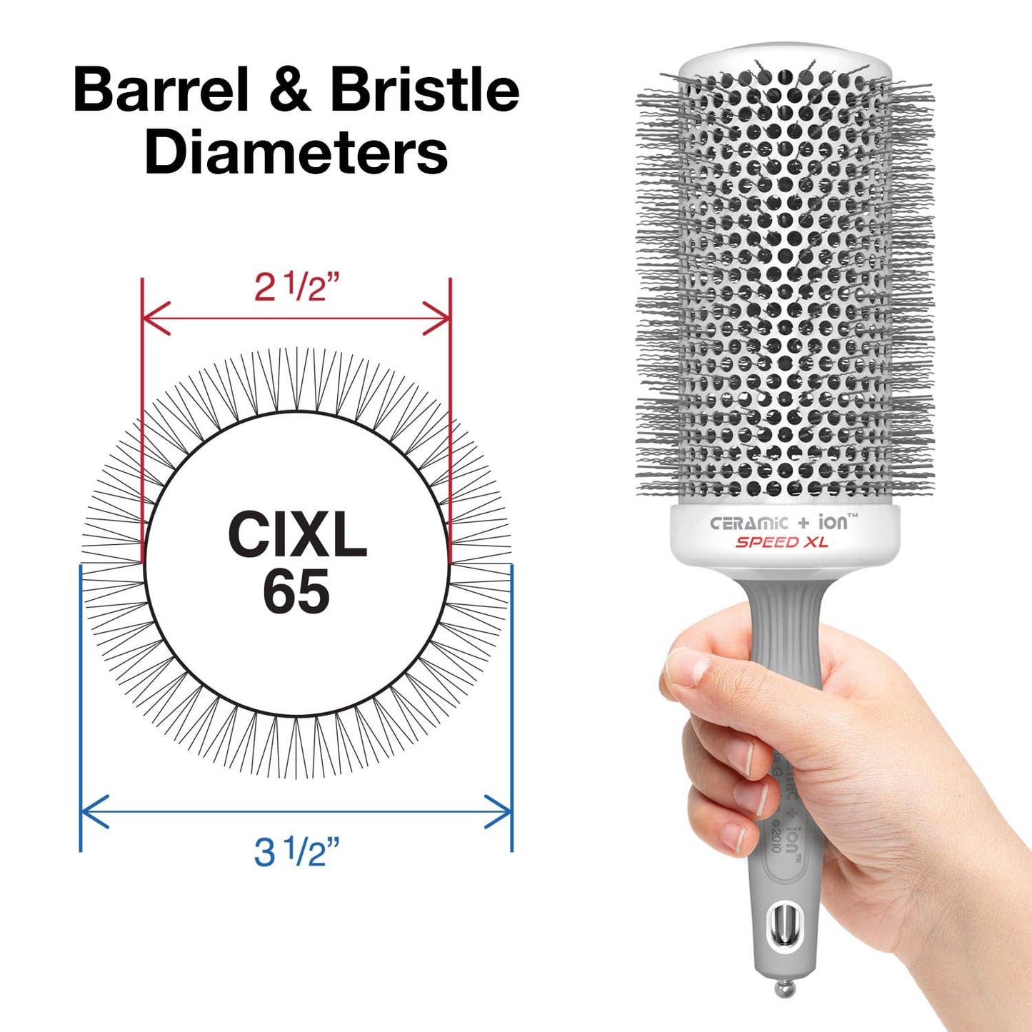 Olivia Garden Ceramic+Ion Speed XL Brush: 2 1/8"