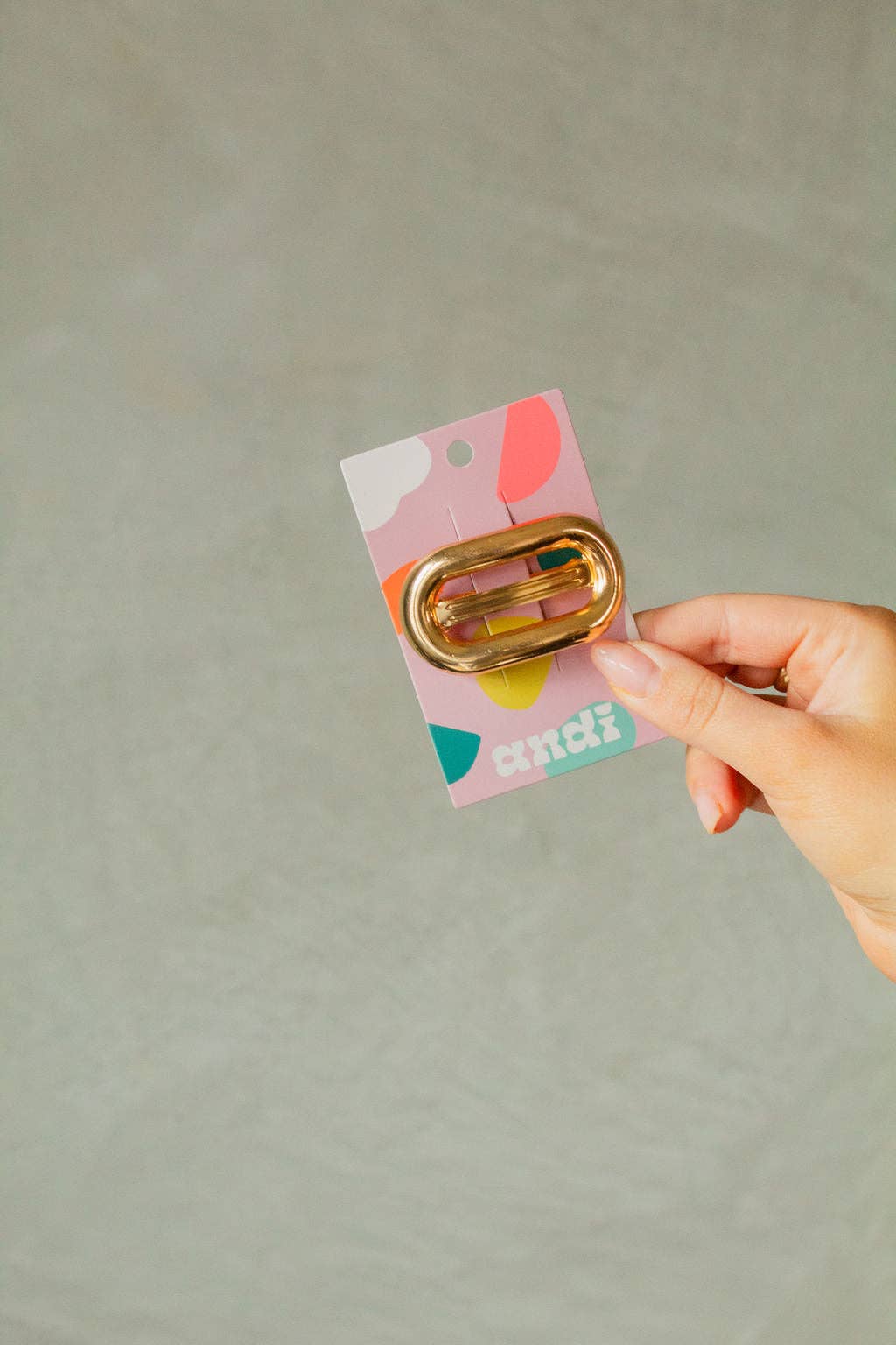 Metal Oval Barrette: Gold