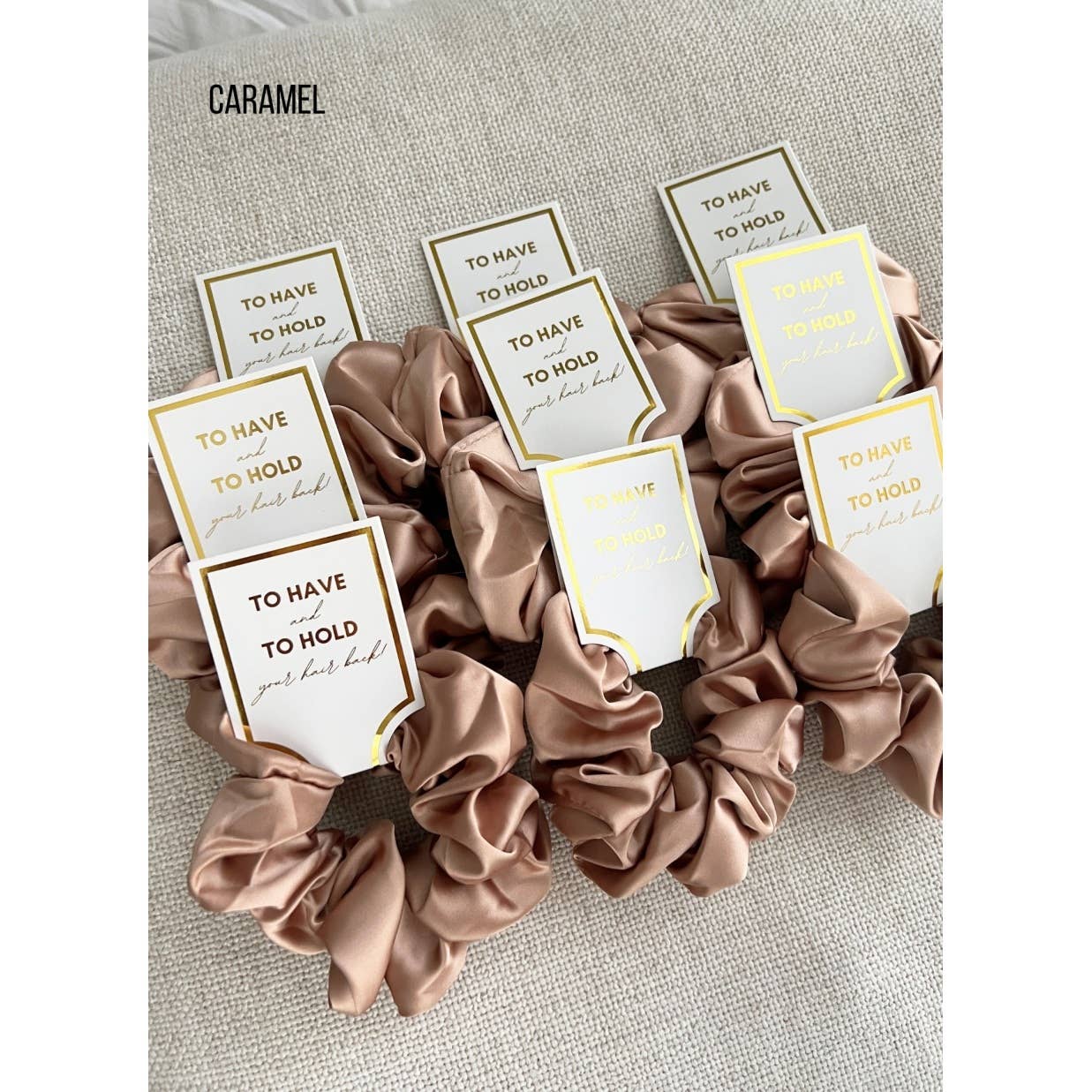 Silk Satin Soft Scrunchies - GRACE: CHAMPAGNE, ONE SIZE