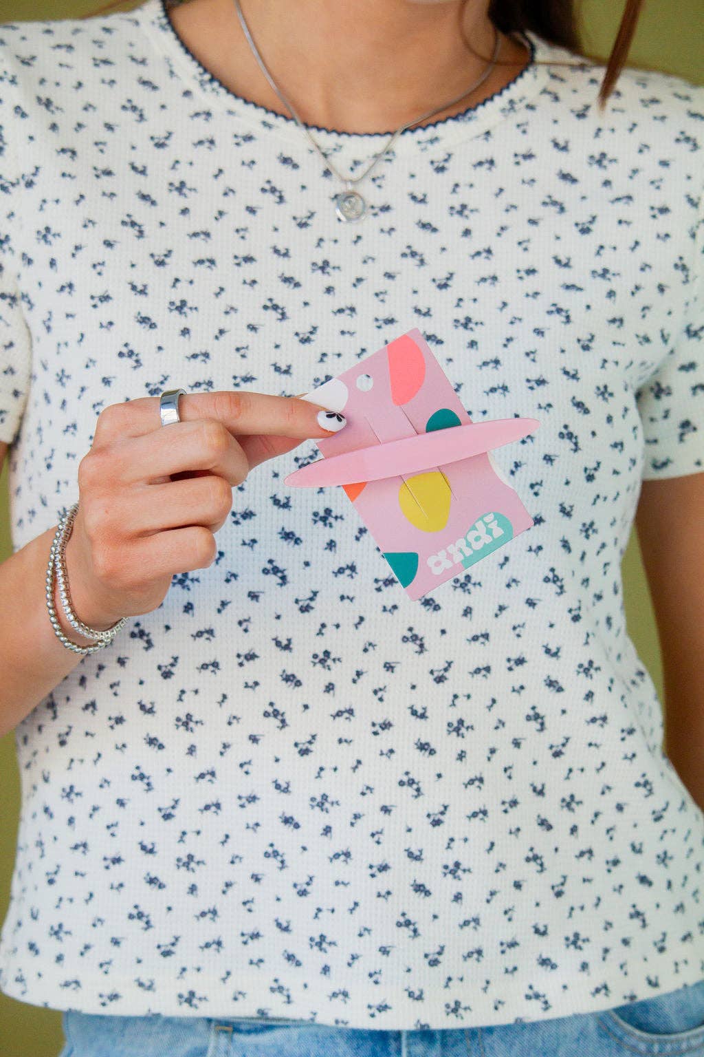Oblong Oval Barrette: Pink