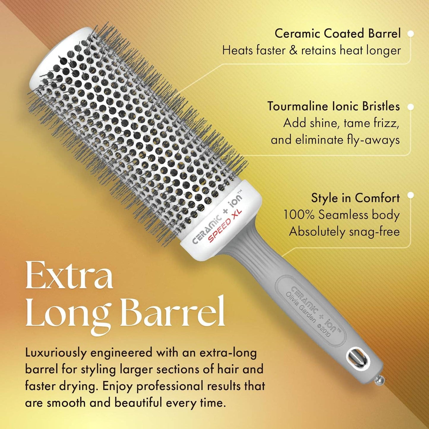 Olivia Garden Ceramic+Ion Speed XL Brush: 3 1/2"