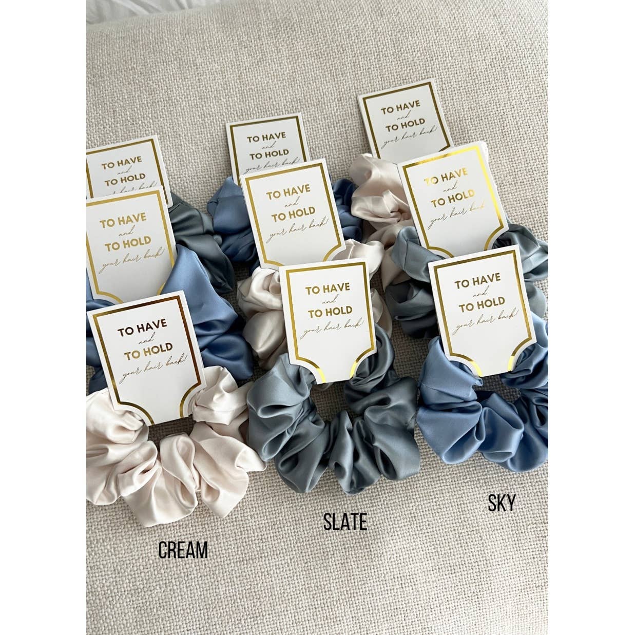 Silk Satin Soft Scrunchies - GRACE: CHAMPAGNE, ONE SIZE