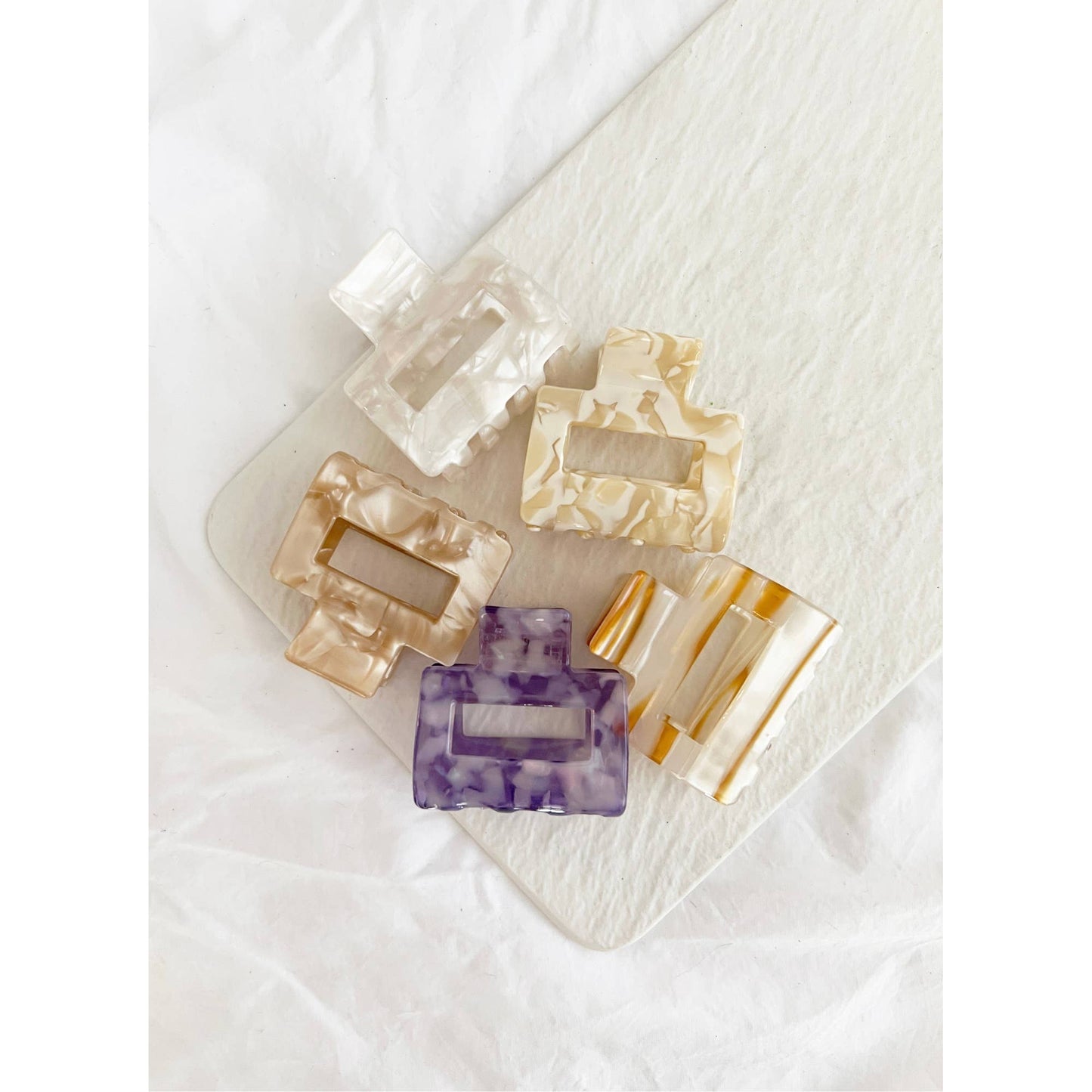 2-Inch Acetate Tortoise Hair Clips - CAMILA: CARAMEL BROWN, ONE SIZE