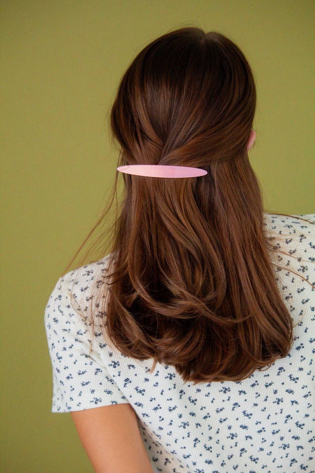 Oblong Oval Barrette: Pink