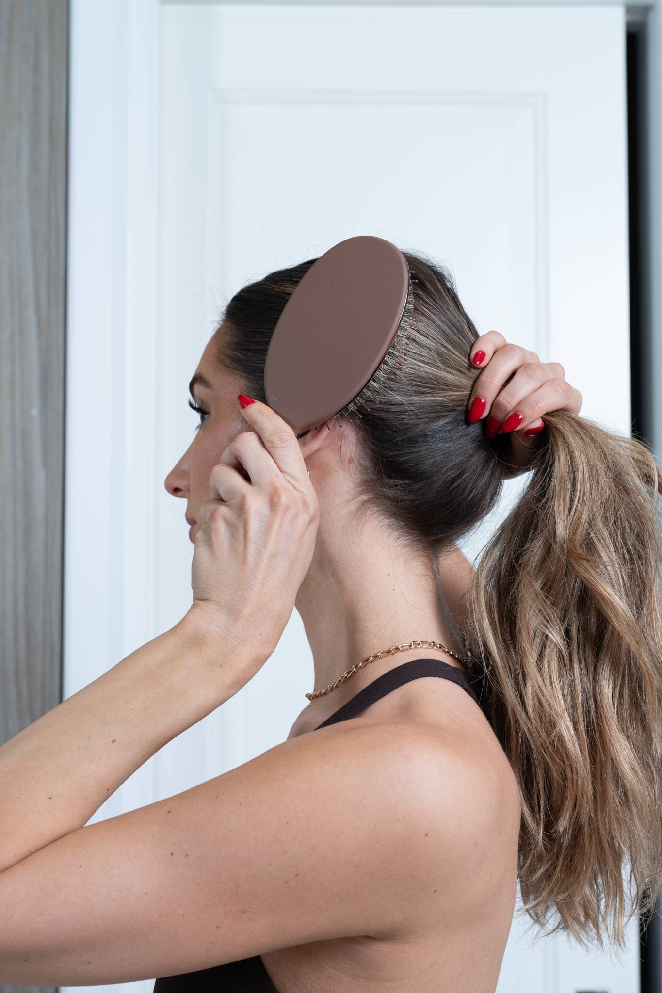 FRAMAR Boar Bristle Hair Brush, Boar Brush For Hair - Brown