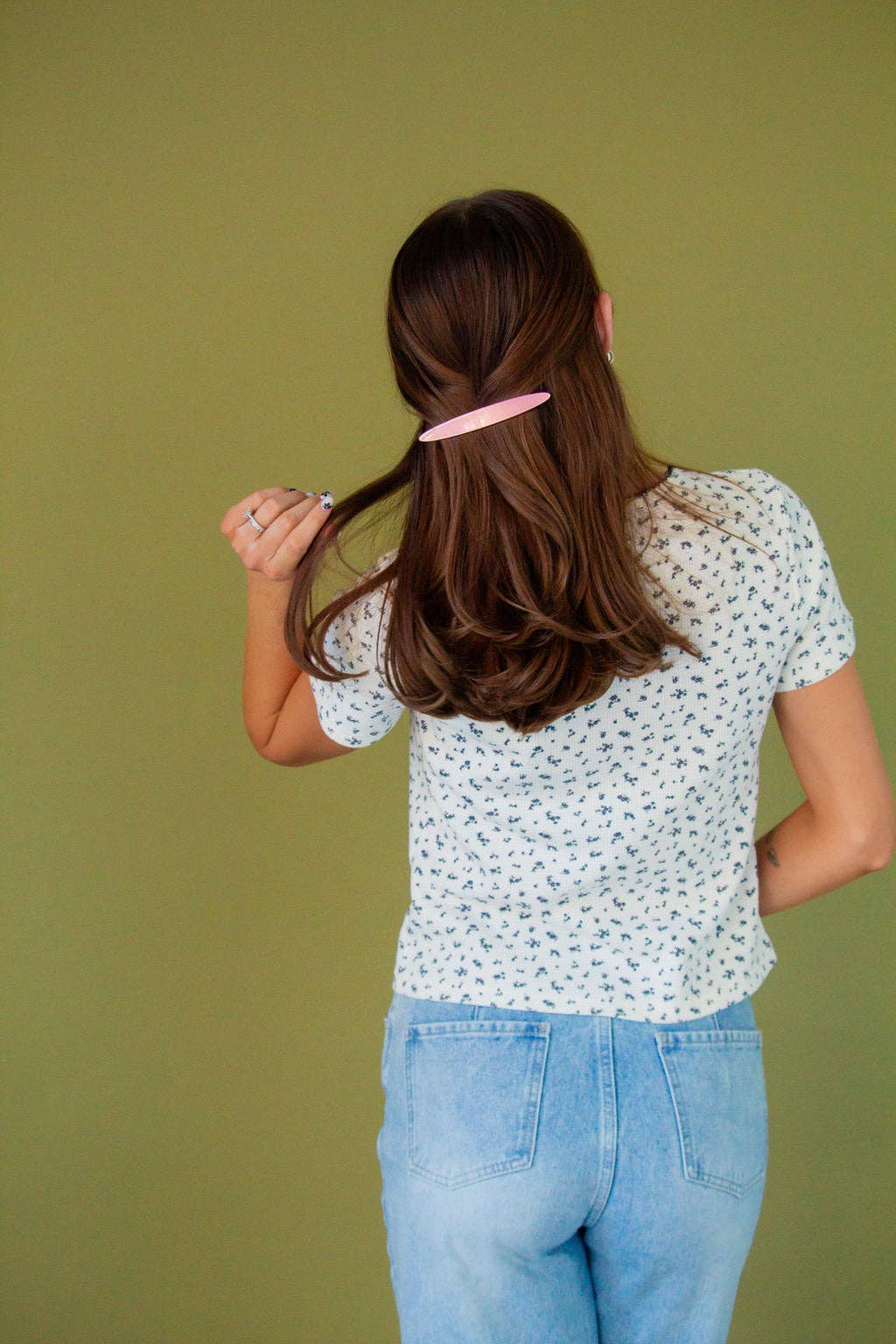 Oblong Oval Barrette: Pink