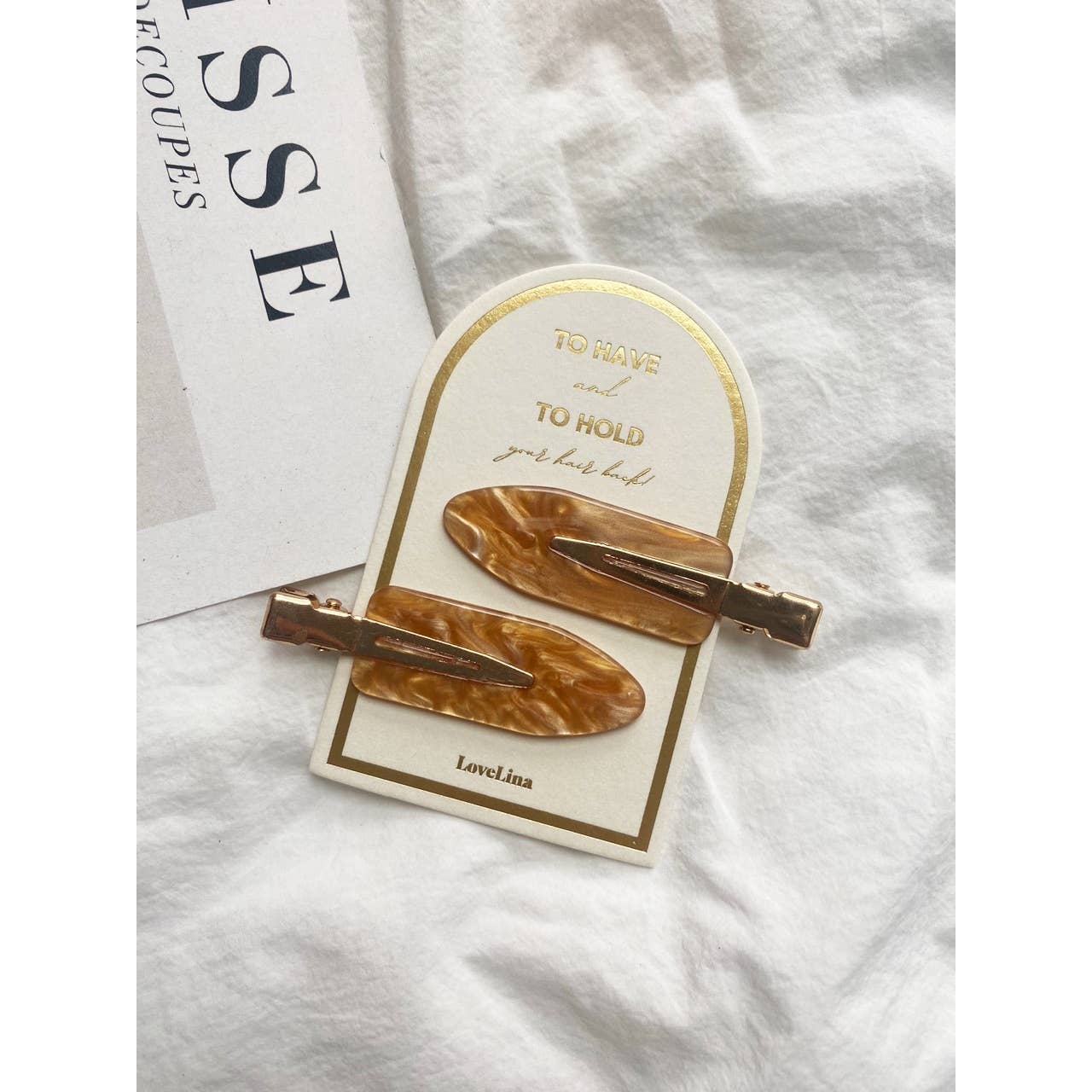 Crease Free Hair Clips Set - DEBBIE: BROWN CHECKERED, ONE SIZE