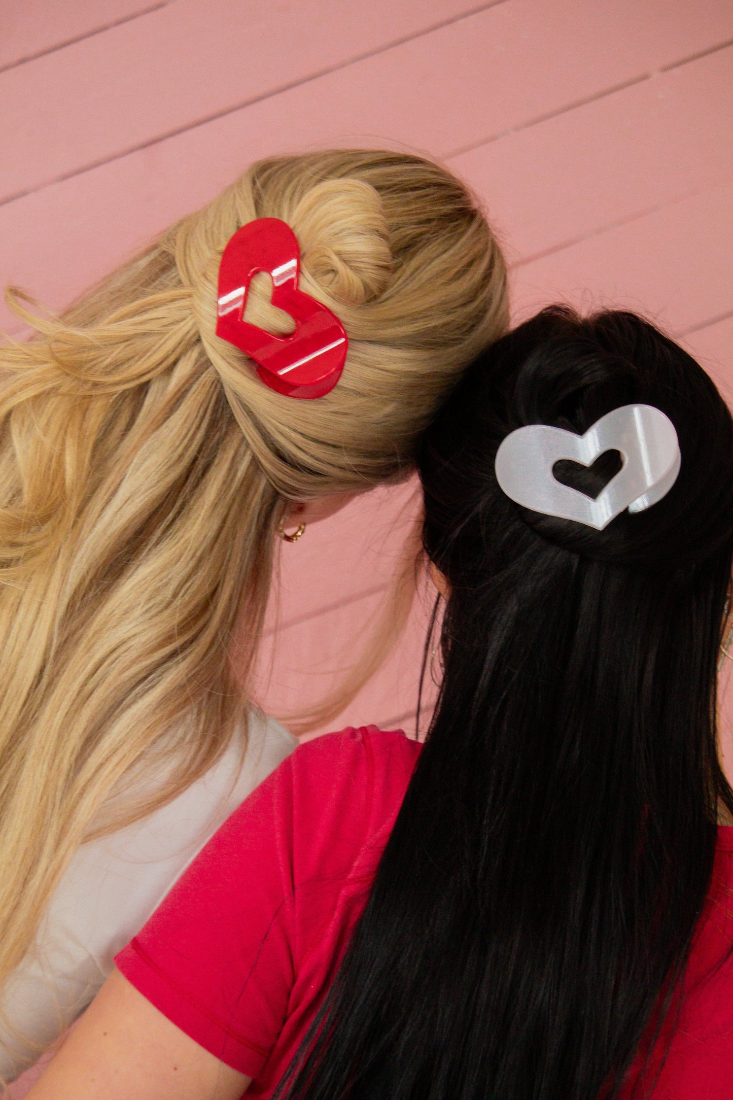 Flat Heart Claw Clip: Red