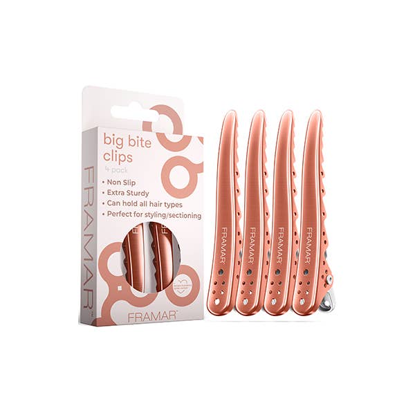 FRAMAR Womens Hair Clips Metal, Hair Sectioning Clips - Rosé