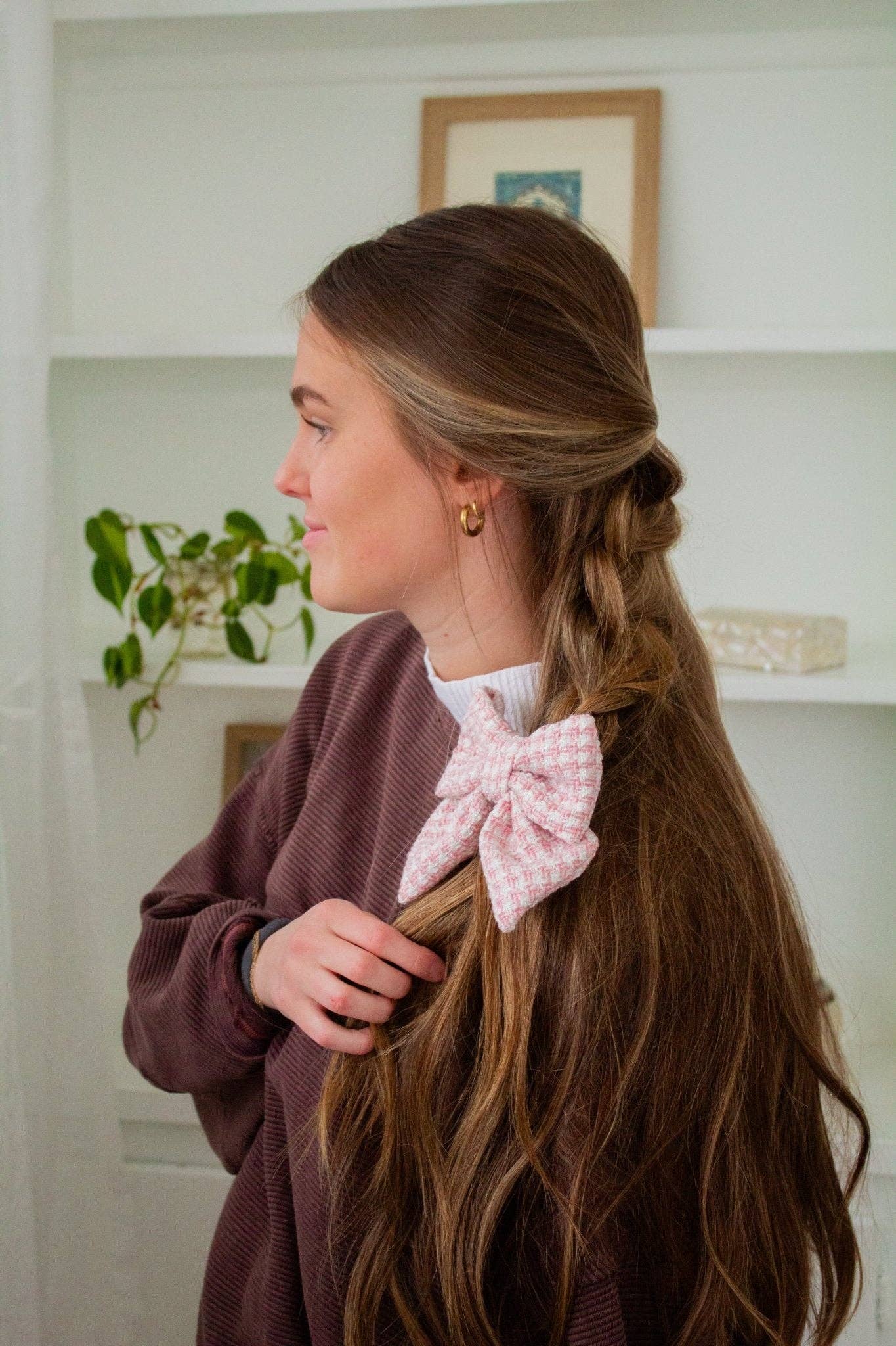 Blush Tweed Bow