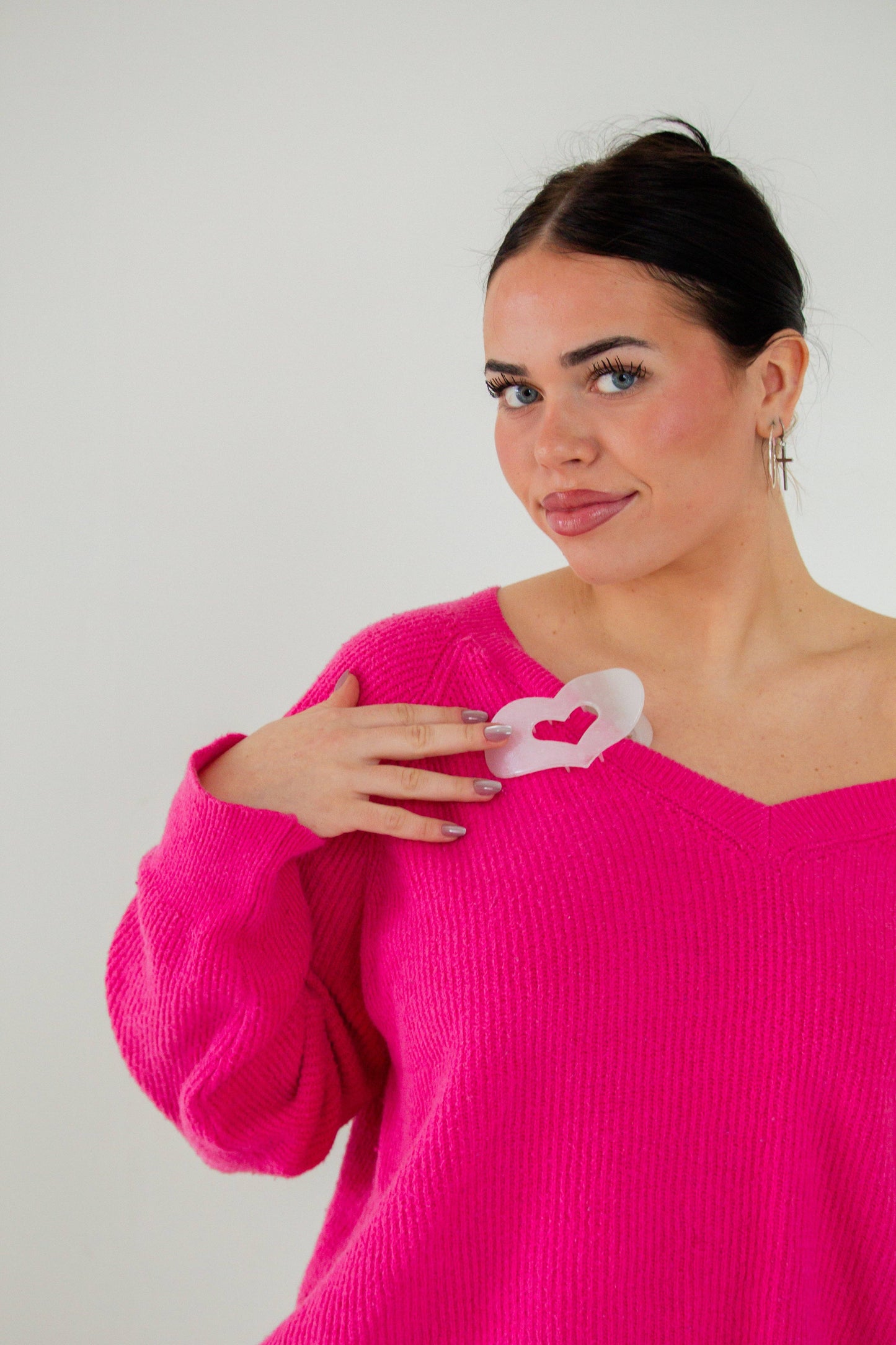 Flat Heart Claw Clip: Red
