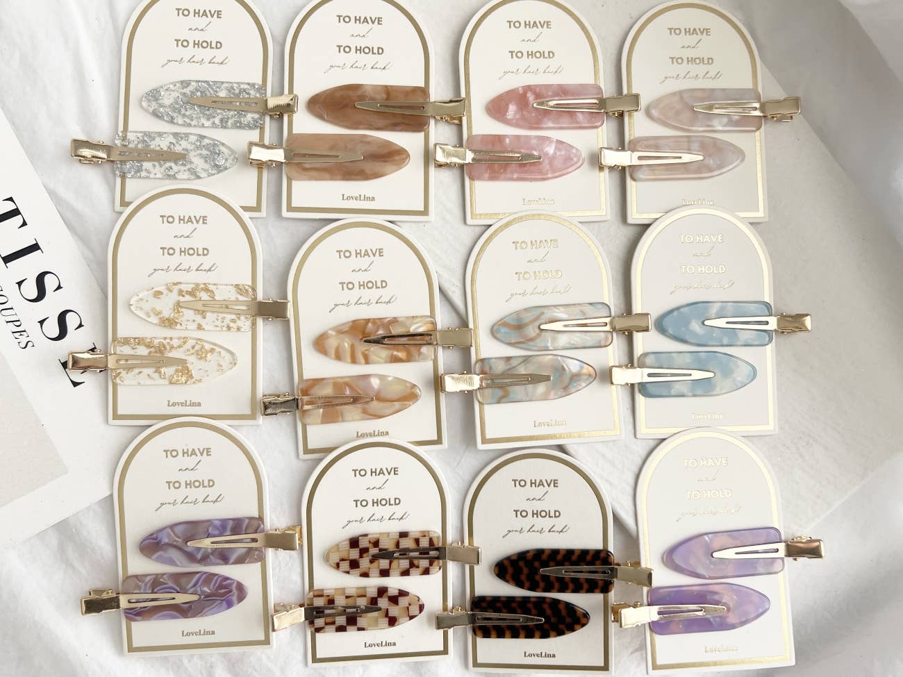 Crease Free Hair Clips Set - DEBBIE: BROWN CHECKERED, ONE SIZE