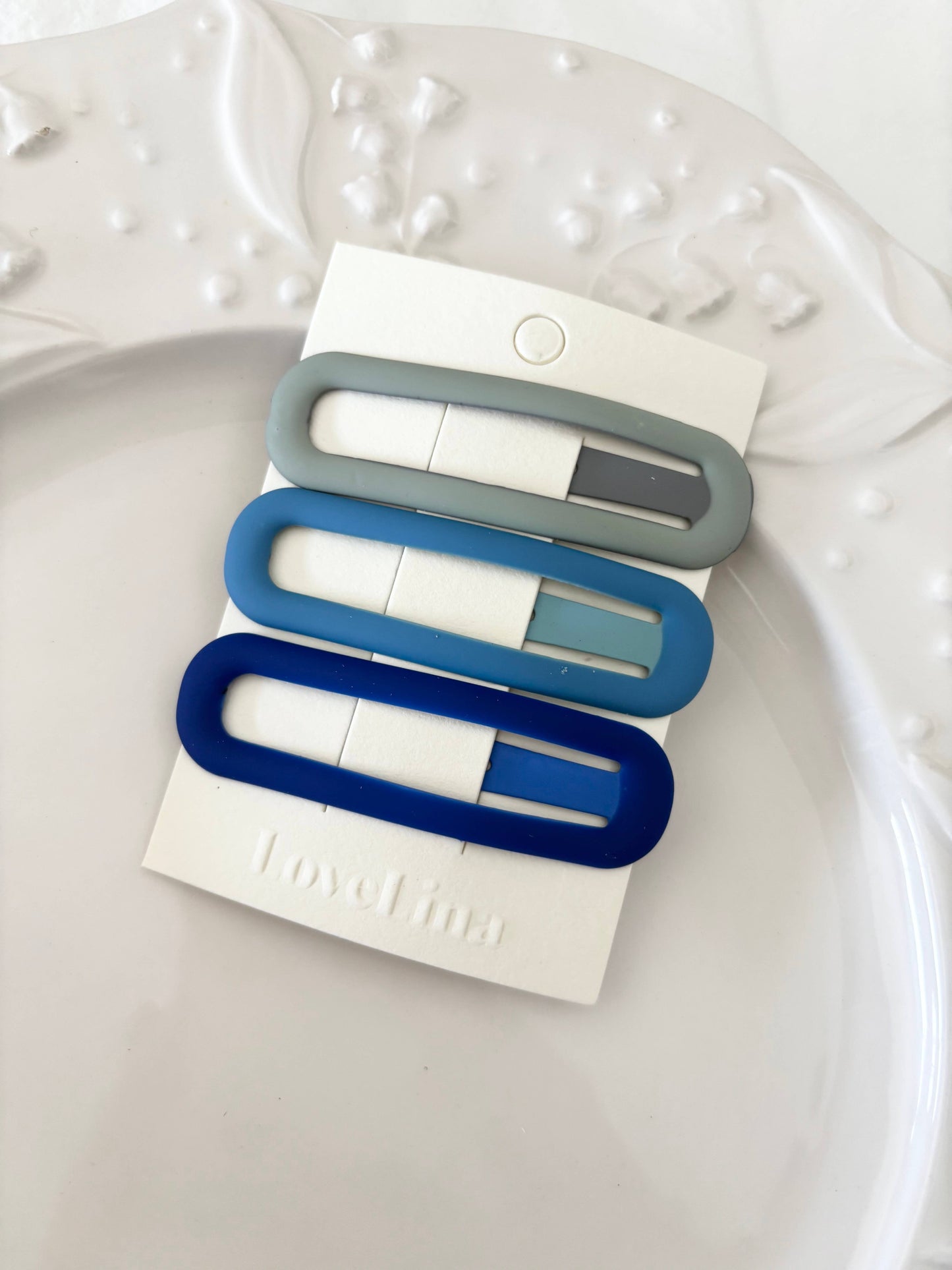 Matte Oval Hair Clip Set (DUTTO): Mauve