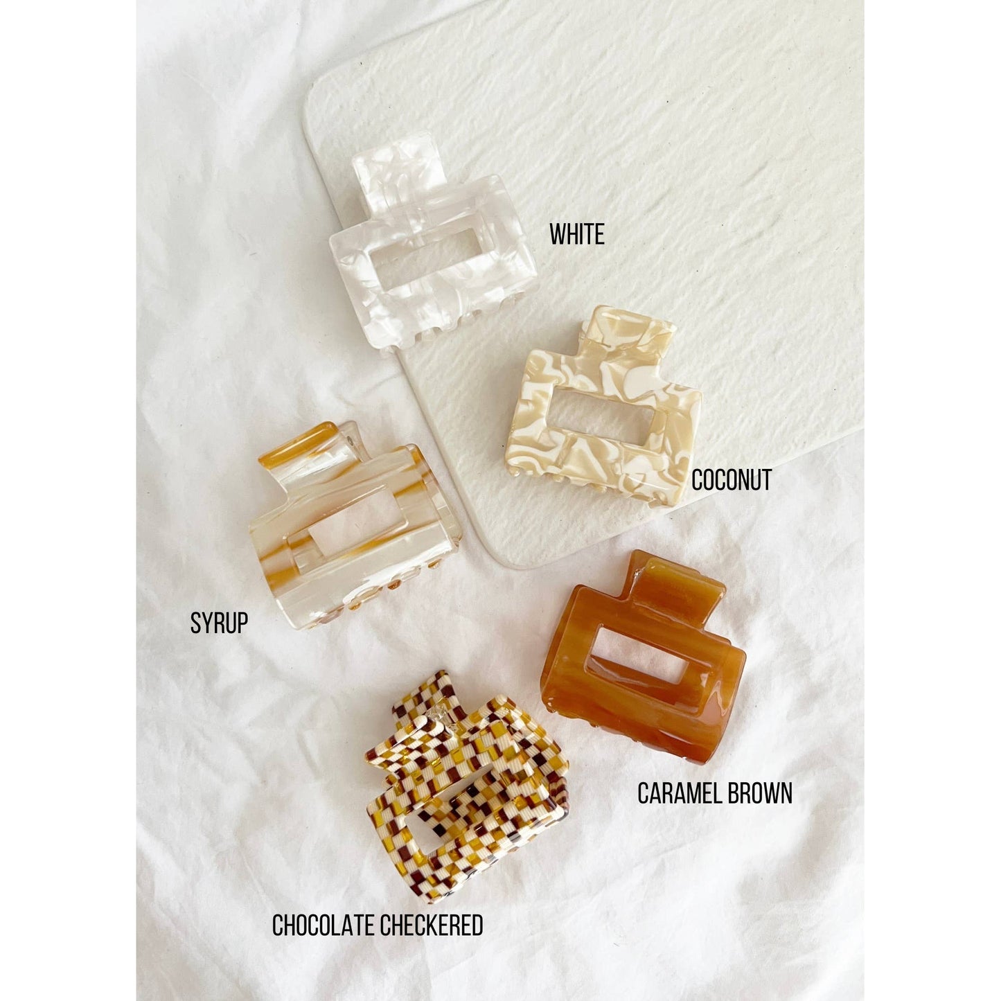 2-Inch Acetate Tortoise Hair Clips - CAMILA: CARAMEL BROWN, ONE SIZE