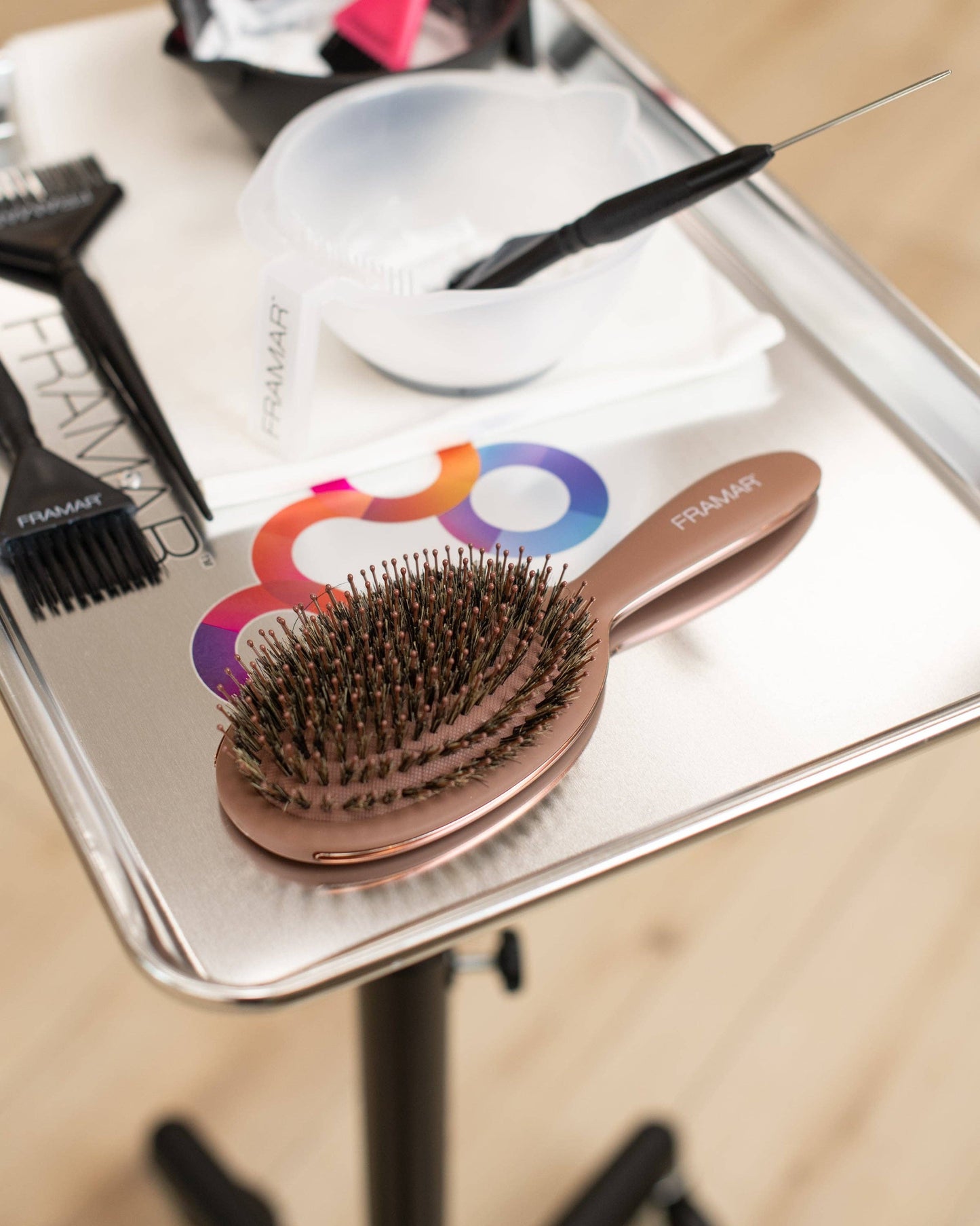 FRAMAR Boar Bristle Hair Brush, Boar Brush For Hair - Brown