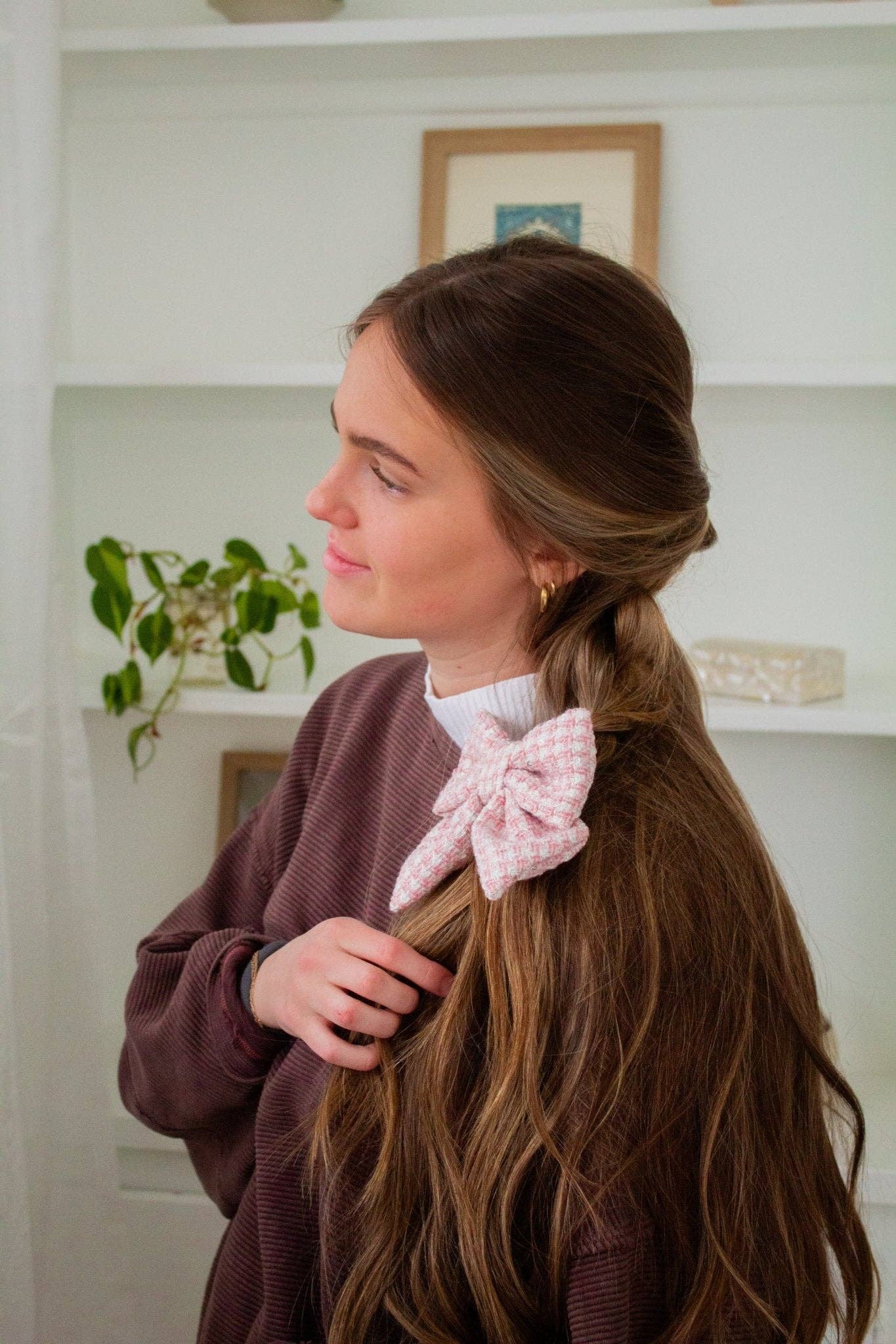 Blush Tweed Bow