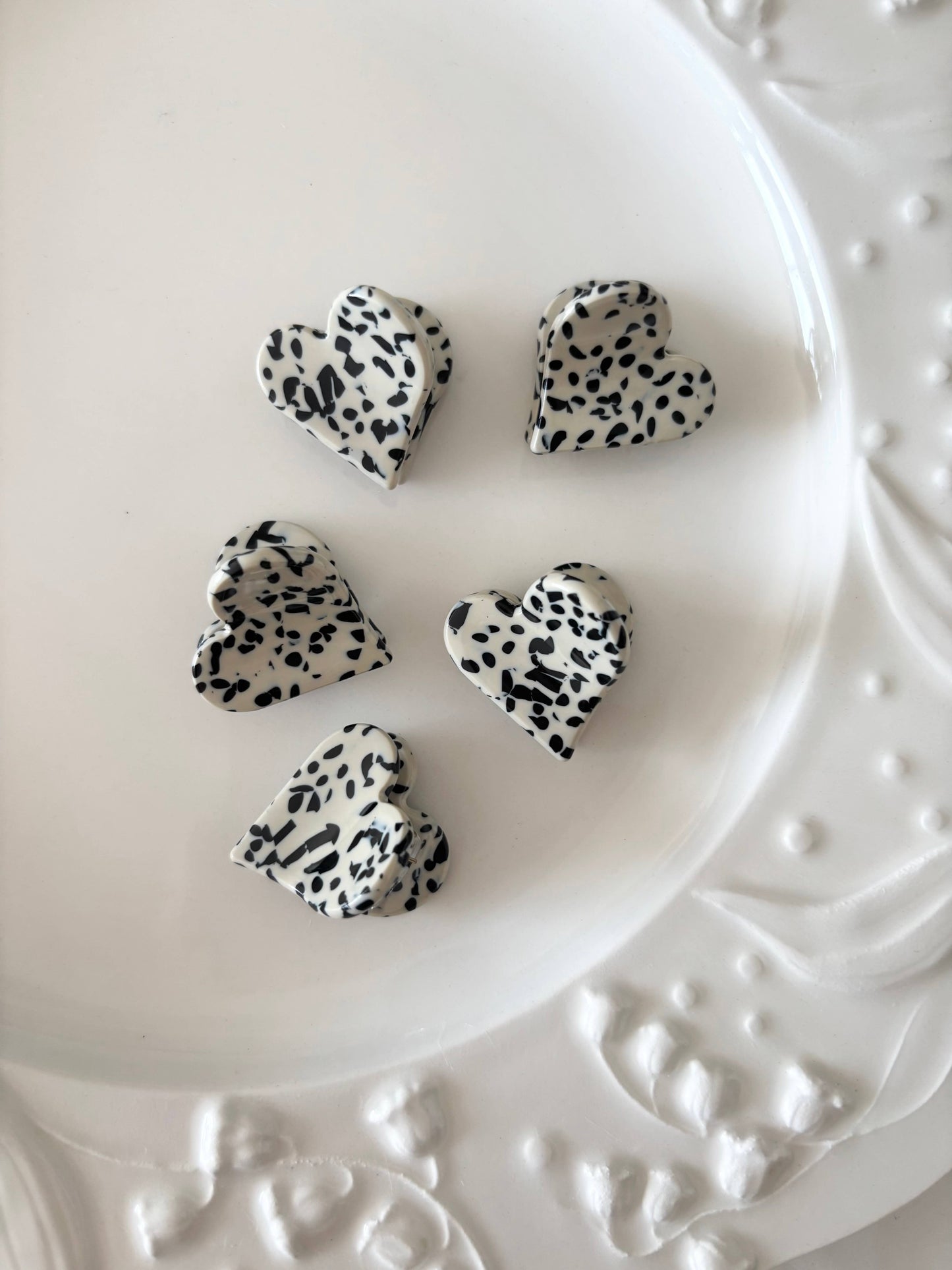 Heart Shape Acetate Hair Clip (DOLCE-3): Cookie Dough