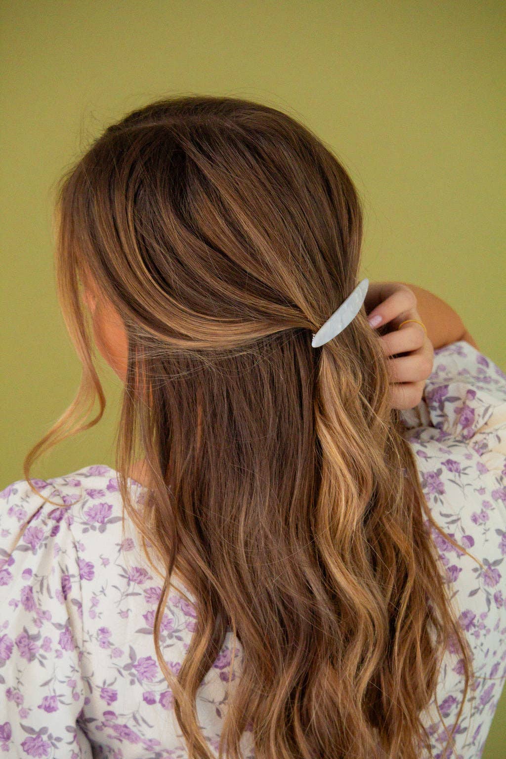 Oblong Oval Barrette: Pink