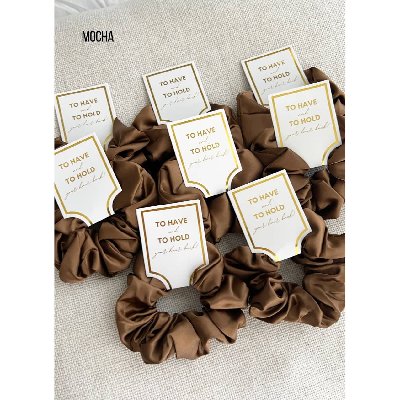 Silk Satin Soft Scrunchies - GRACE: CHAMPAGNE, ONE SIZE