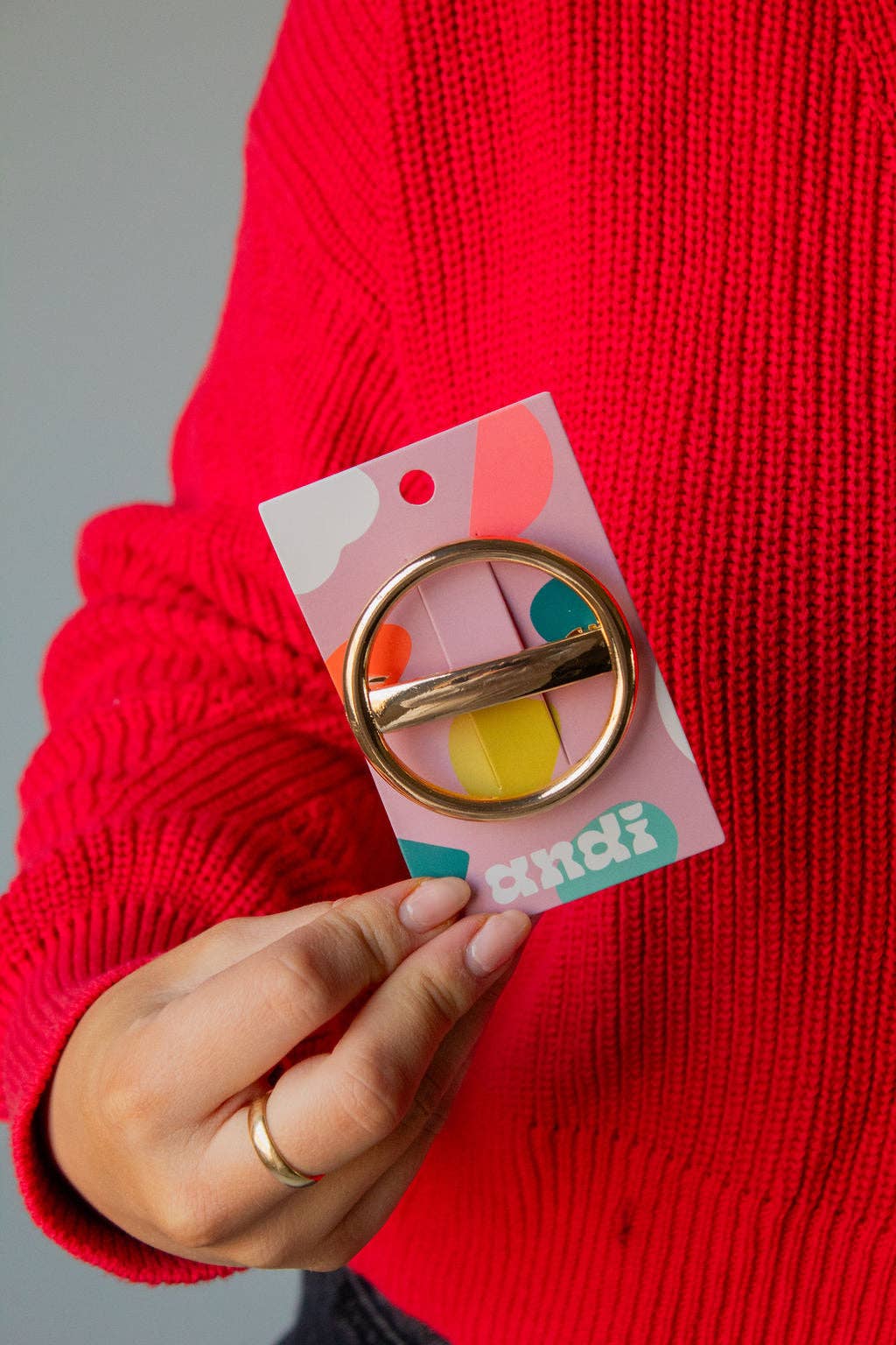 Ring Bar Barrette: Silver