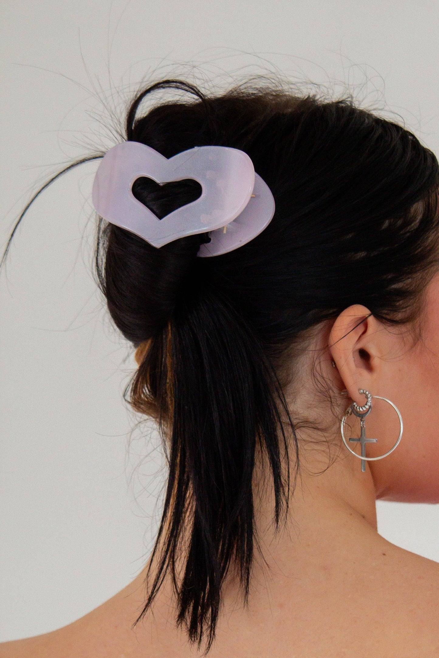 Flat Heart Claw Clip: Red