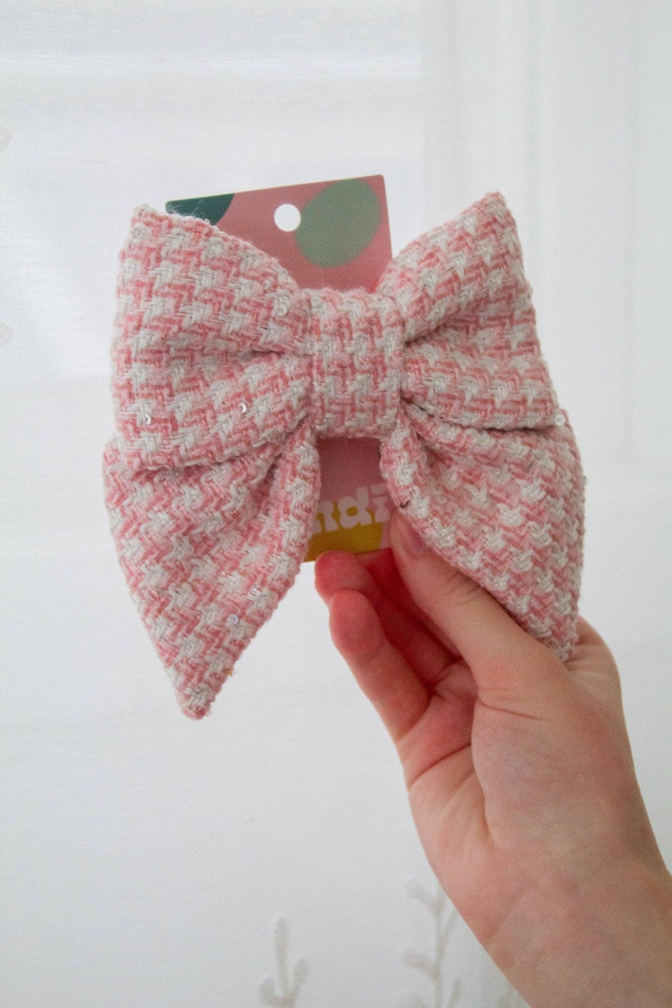 Blush Tweed Bow