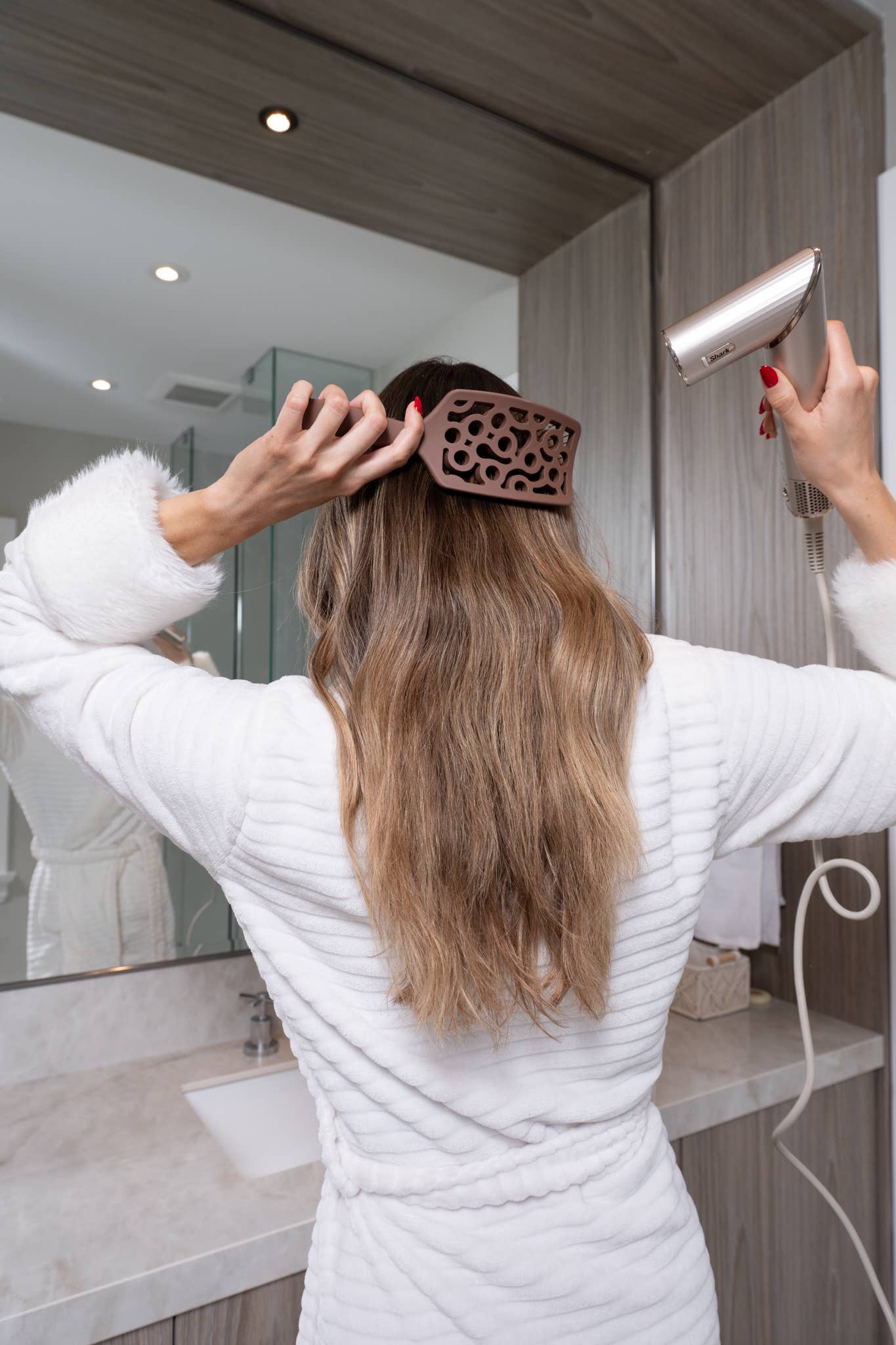 FRAMAR Vented Hair Brush For Blow Drying, Vent Brush - Brown