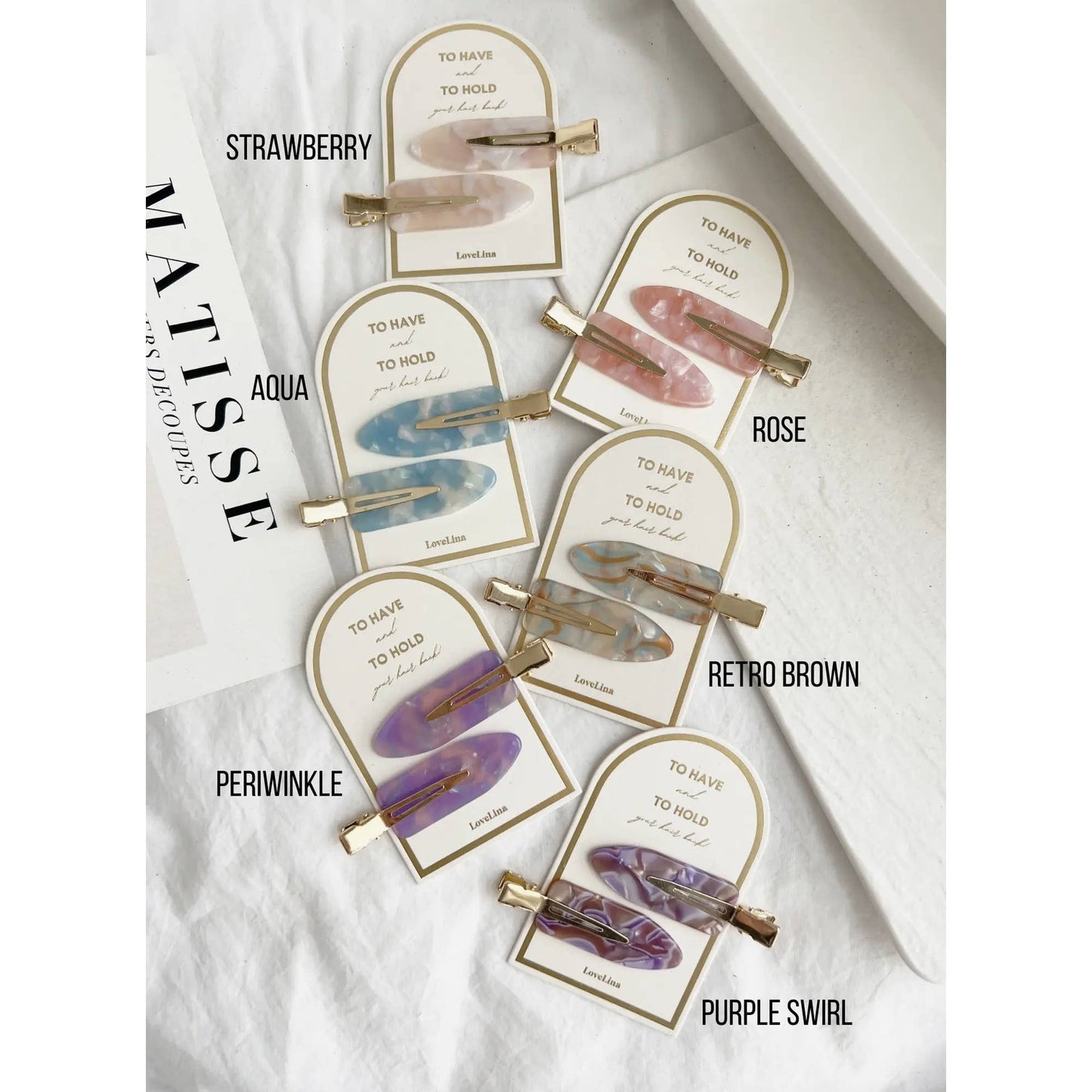 Crease Free Hair Clips Set - DEBBIE: BROWN CHECKERED, ONE SIZE