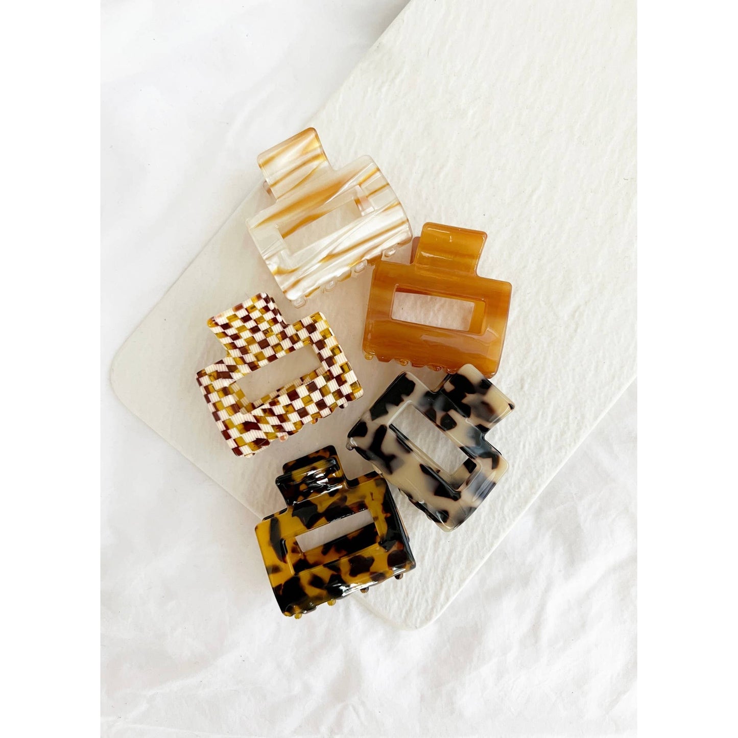 2-Inch Acetate Tortoise Hair Clips - CAMILA: CARAMEL BROWN, ONE SIZE