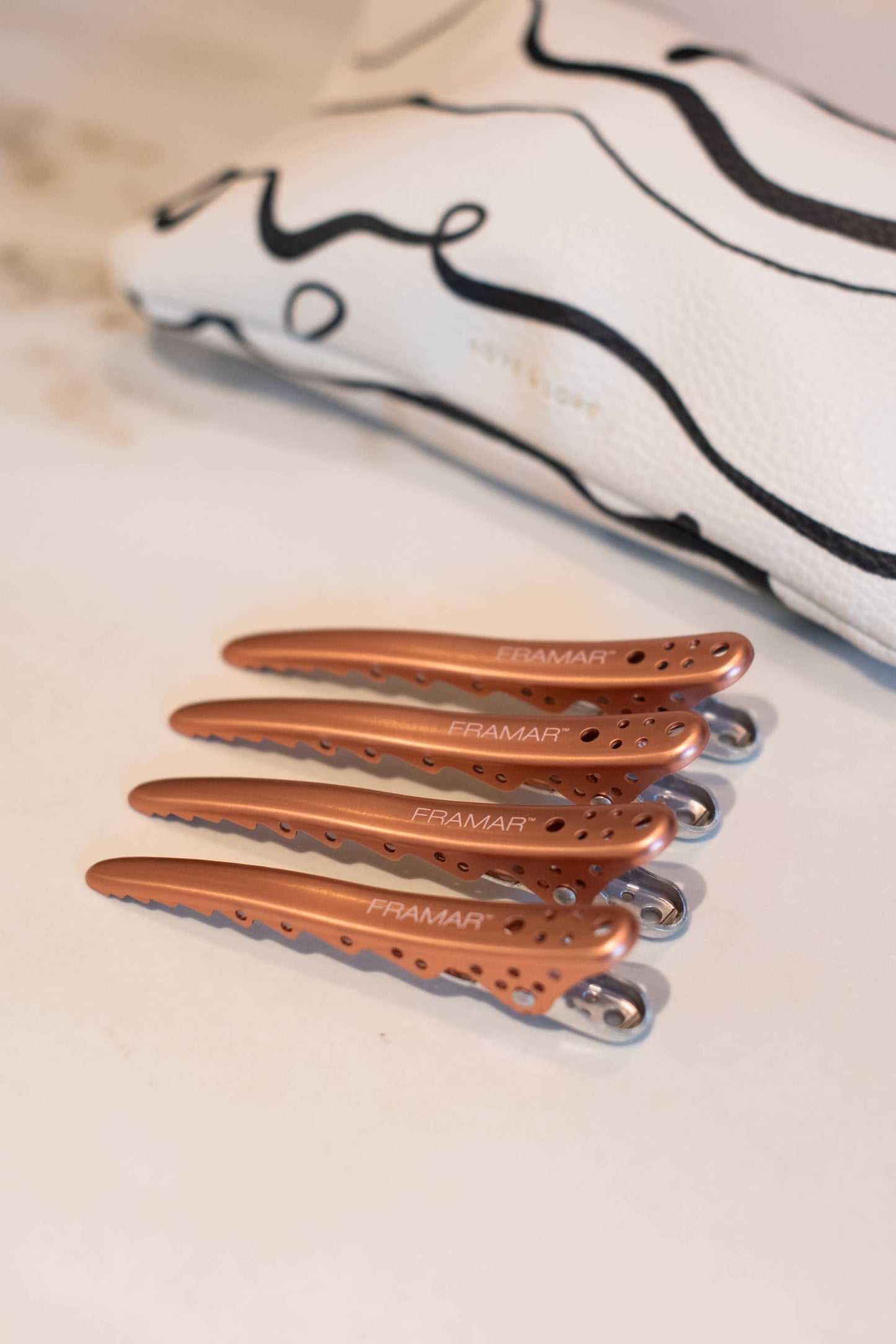 FRAMAR Womens Hair Clips Metal, Hair Sectioning Clips - Rosé