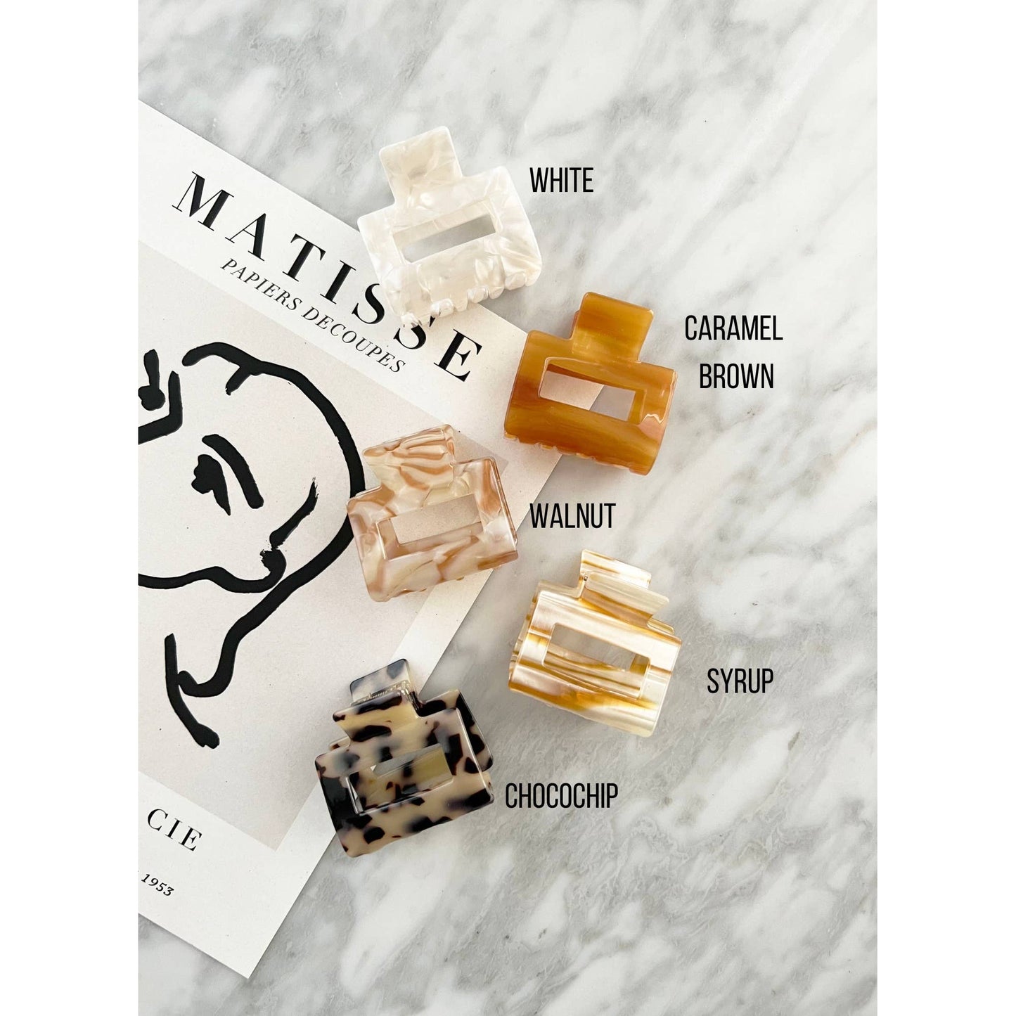 2-Inch Acetate Tortoise Hair Clips - CAMILA: CARAMEL BROWN, ONE SIZE