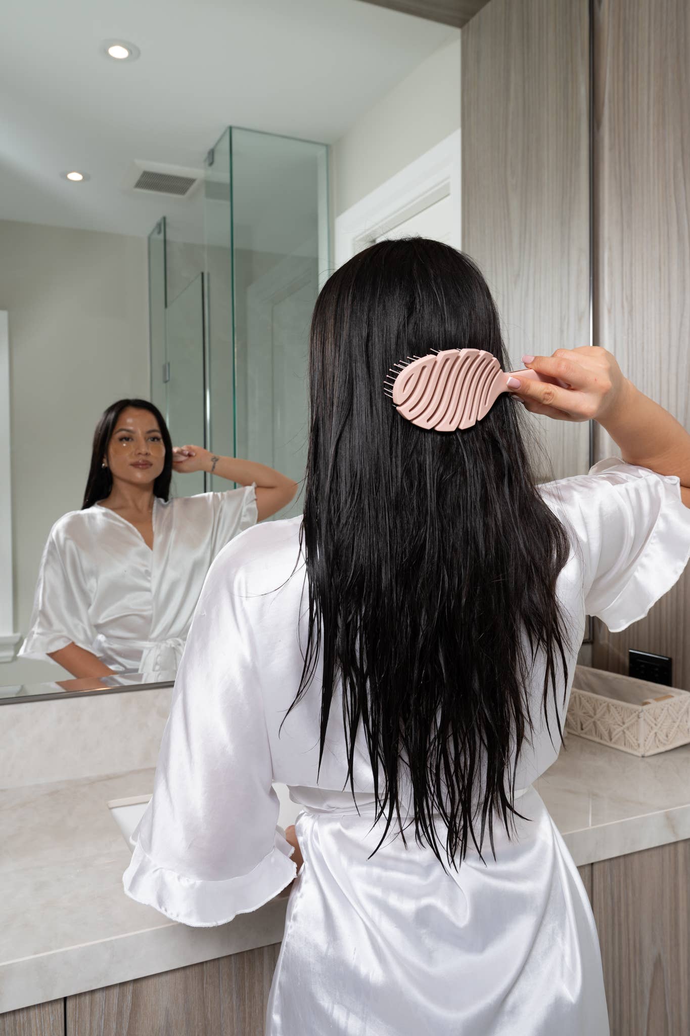 FRAMAR Flex Brush For Hair, Vented Hair Brush Detangler Rosé