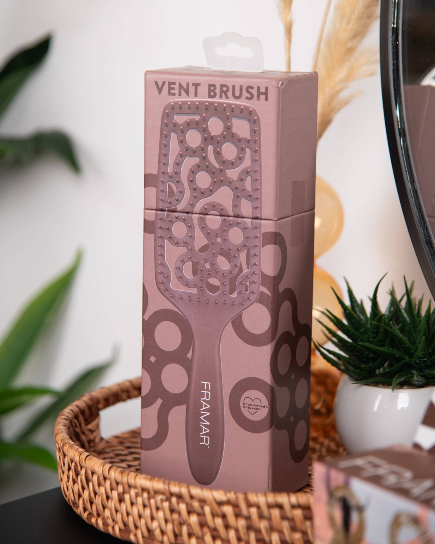 FRAMAR Vented Hair Brush For Blow Drying, Vent Brush - Brown