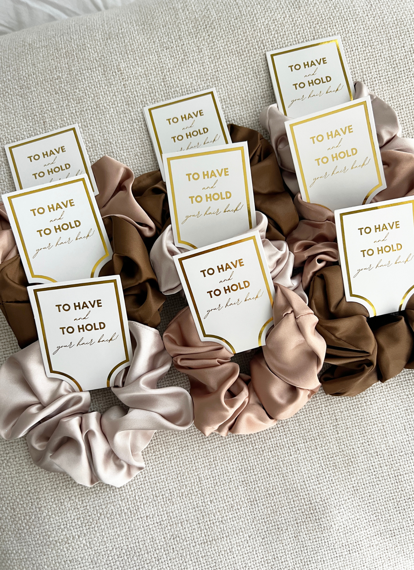 Silk Satin Soft Scrunchies - GRACE: CHAMPAGNE, ONE SIZE