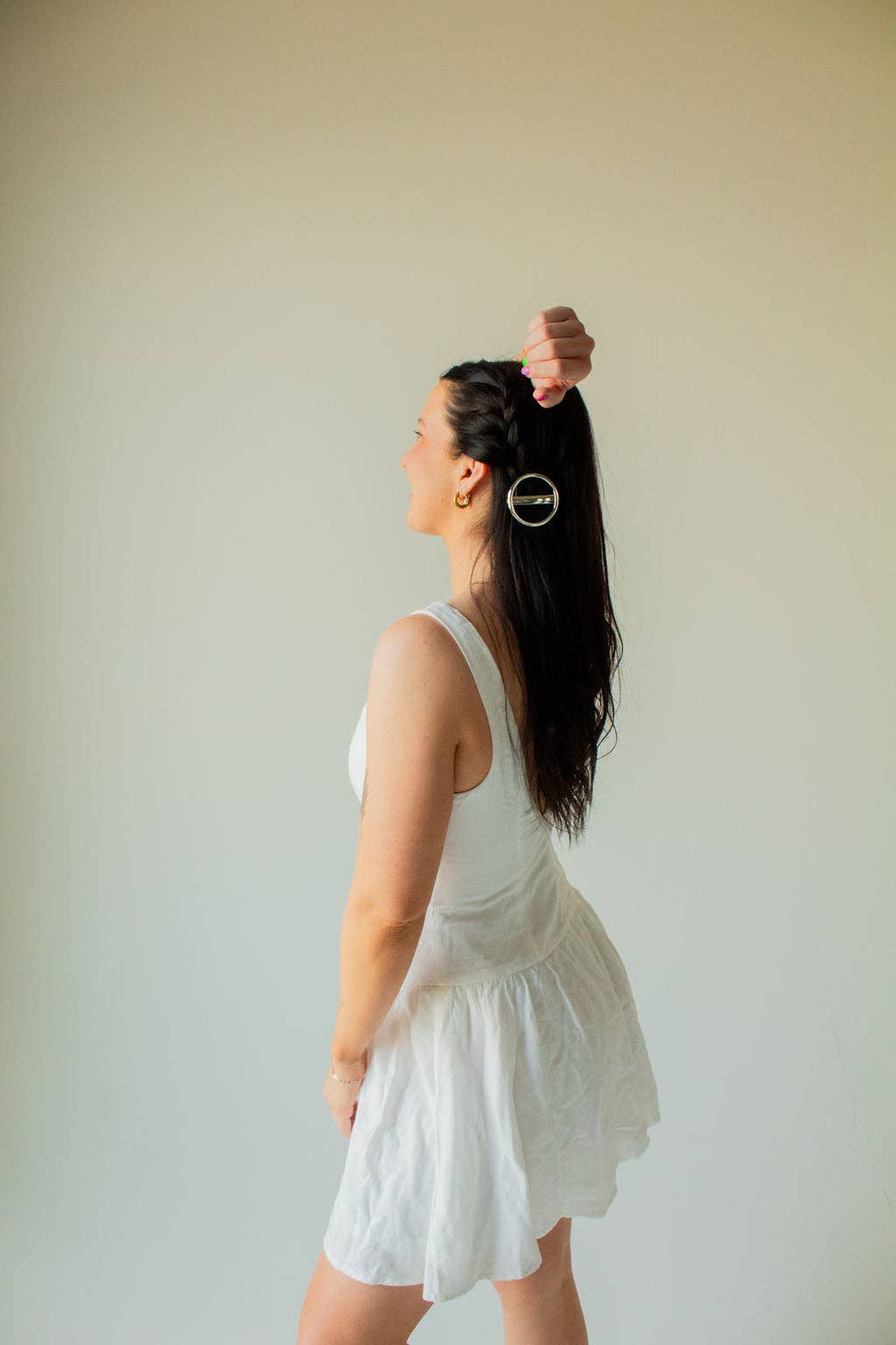 Ring Bar Barrette: Silver
